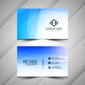 Abstract wavy elegant blue business card template