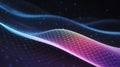 Abstract Wavy Grid Background with Blue and Purple Gradient Perfect for Technology or Futuristic Designs and Presentations Royalty Free Stock Photo