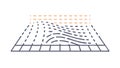 Abstract Wavy Grid Surface Texture, vector design Generative AI Royalty Free Stock Photo