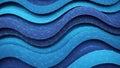 Abstract wavy layers with interconnected blue geometric network pattern Royalty Free Stock Photo
