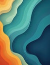 Abstract wavy layers of orange and teal colors create a dynamic fluid shape. This flowing organic pattern suggests movement like Royalty Free Stock Photo