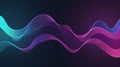Abstract wavy light lines representing neural network in purple, blue, and green on black background for technology concept Royalty Free Stock Photo