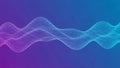 Abstract wavy line formed by thousands of small white dots against a gradient background of blue and purple colors Royalty Free Stock Photo