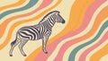 Abstract Wavy Lines Background with a Zebra, Artistic Nature Blend, vector design Generative AI Royalty Free Stock Photo