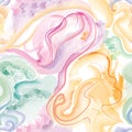 Abstract wavy lines. Beautiful seamless watercolored texture. Endless pattern in bright spring style. Flowing waves abstraction.