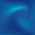 an abstract wavy lines in bright cyan color against a deep blue background.