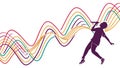 Abstract Wavy Lines Colorful Pattern Vector, vector design Generative AI Royalty Free Stock Photo