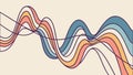 Abstract Wavy Lines in Colorful Retro Style, Background, vector design Generative AI Royalty Free Stock Photo