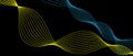 Abstract wavy lines in the colors of Ukraine. Modern vector background