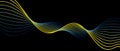 Abstract wavy lines in the colors of Ukraine. Modern vector background