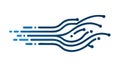 Abstract Wavy Lines for Data Flow Technology, vector design Generative AI Royalty Free Stock Photo