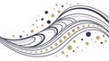 Abstract wavy lines and dots, flowing elegant pattern, vector design Generative AI Royalty Free Stock Photo