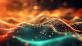 Abstract wavy lines forming a data flow network Royalty Free Stock Photo