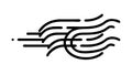 Abstract Wavy Lines Icon Vector, Flow, Sound, or Wind Movement Symbol, vector design Generative AI Royalty Free Stock Photo