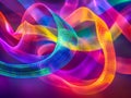 Abstract wavy lines of neon light creating a vibrant and colorful textured pattern on dark background Royalty Free Stock Photo