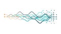 Abstract Wavy Lines Pattern. Dynamic Digital Flow Background Vector. vector design Generative AI Royalty Free Stock Photo