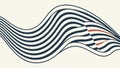 Abstract Wavy Lines Pattern with Energetic Flow, Dynamic Graphic, vector design Generative AI Royalty Free Stock Photo