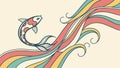 Abstract Wavy Lines Pattern in Vibrant Colorful Design, vector design Generative AI Royalty Free Stock Photo