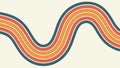 Abstract Wavy Lines Retro Style Pattern, vector design Generative AI Royalty Free Stock Photo