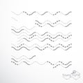 Abstract wavy lines rhythm pattern. Vector technical background. Royalty Free Stock Photo