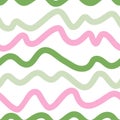 Abstract wavy lines seamless pattern. Funny waves endless wallpaper. Creative stripes background Royalty Free Stock Photo