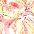 Abstract wavy lines seamless pattern. Spring organic texture with flowing wavy shapes.