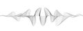 Abstract wavy lines of the sound wave. Dynamic pulsating wave. Musical symbol of the frequency of digital music. Vector