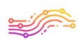 Abstract Wavy Lines Technology Data Flow Icon, vector design Generative AI Royalty Free Stock Photo