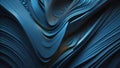 abstract wavy metallic background with blue and orange elements. generative ai