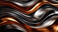 Abstract wavy metallic background with golden waves