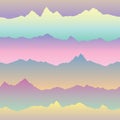 Abstract wavy mountain skyline background. Nature asian seamless