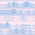 Abstract wavy mountain skyline background. Nature landscape