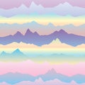 Abstract wavy mountain skyline background. seamless landscape