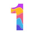 abstract wavy number 1 vector illustration Royalty Free Stock Photo