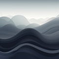 Abstract Wavy Ocean Waves On Grey Background