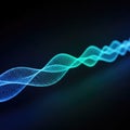 Abstract Wavy Particle Stream on Dark Background Royalty Free Stock Photo