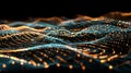 Abstract Wavy Particle Stream, Data Visualization Concept Royalty Free Stock Photo