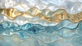 Abstract Wavy Pattern in Blue, Gold, and White Royalty Free Stock Photo