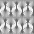 Abstract wavy pattern. Elegant geometric ornament with billowy lines. Seamless background. Monochrome ornament