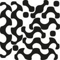 Abstract wavy pattern. Monochrome organic forms. Interlocking shape Vector. Geometric fluid texture. Royalty Free Stock Photo