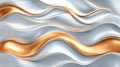 Abstract Wavy Pattern of Silver and Gold Metallic Surfaces Royalty Free Stock Photo