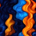 Abstract Wavy Pattern Texture Background with Fluid Orange and Blue Royalty Free Stock Photo