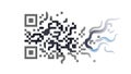 Abstract Wavy QR Code Digital Distortion, vector design Generative AI Royalty Free Stock Photo