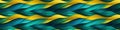 abstract wavy seamless pattern with blue green yellow waves on background