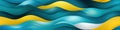 abstract wavy seamless pattern with blue yellow waves on background