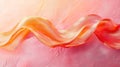 Abstract Wavy Silk Fabric with Pink and Coral Gradient Background Texture Royalty Free Stock Photo