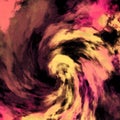 Abstract wavy theme on dark background. Spiral pastel Artwork.