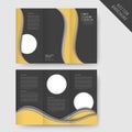 Abstract wavy tri-fold brochure template