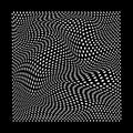 Abstract wavy twisted distorted dots circles particles black and white texture