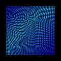 Abstract wavy twisted distorted dots gradient blue colored texture